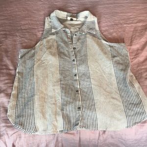 Striped collared tank top